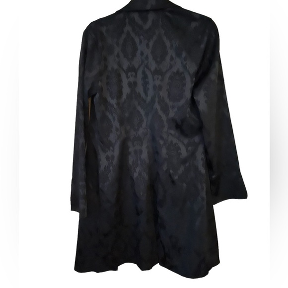 White House Black Market Black Brocade Duster Jacket - Picture 8 of 9